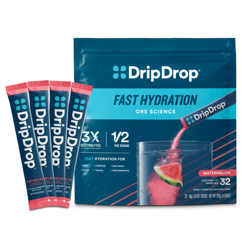 DripDrop Watermelon Electrolyte Powder, 8 oz sticks, 32 count
